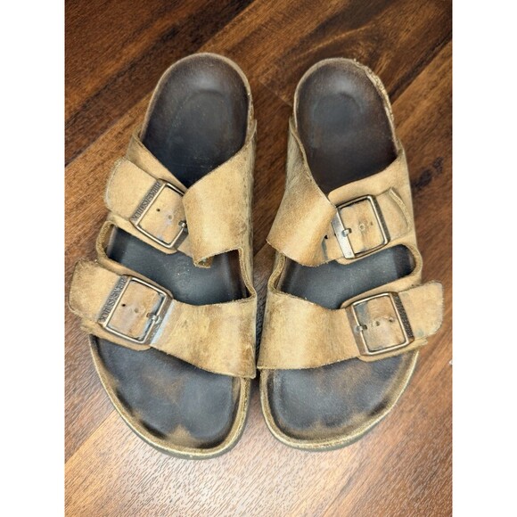 Birkenstock Arizona Brown Two Strap Sandals Size 39 USED - Picture 2 of 4